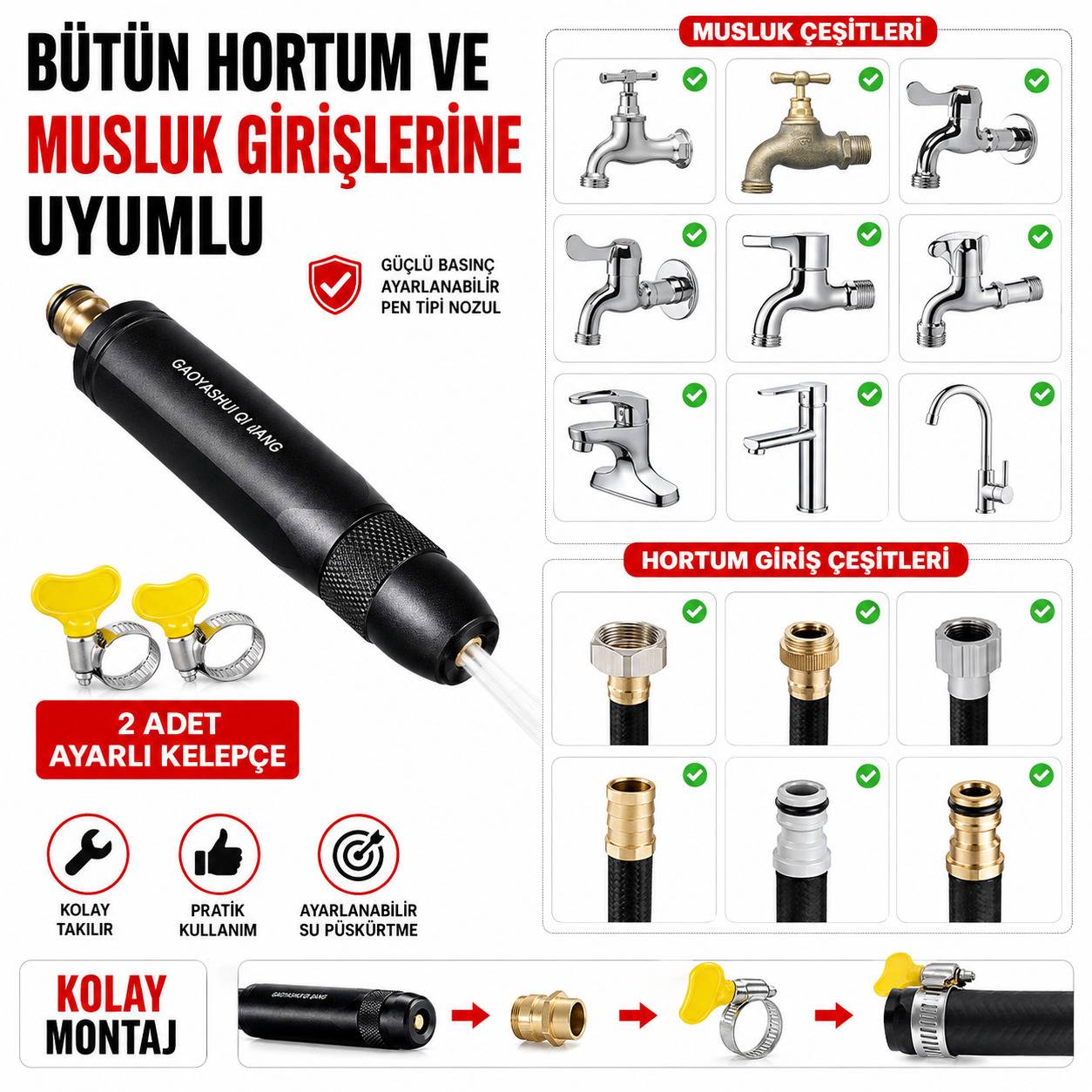 Hortum ve musluk uyumluluğu